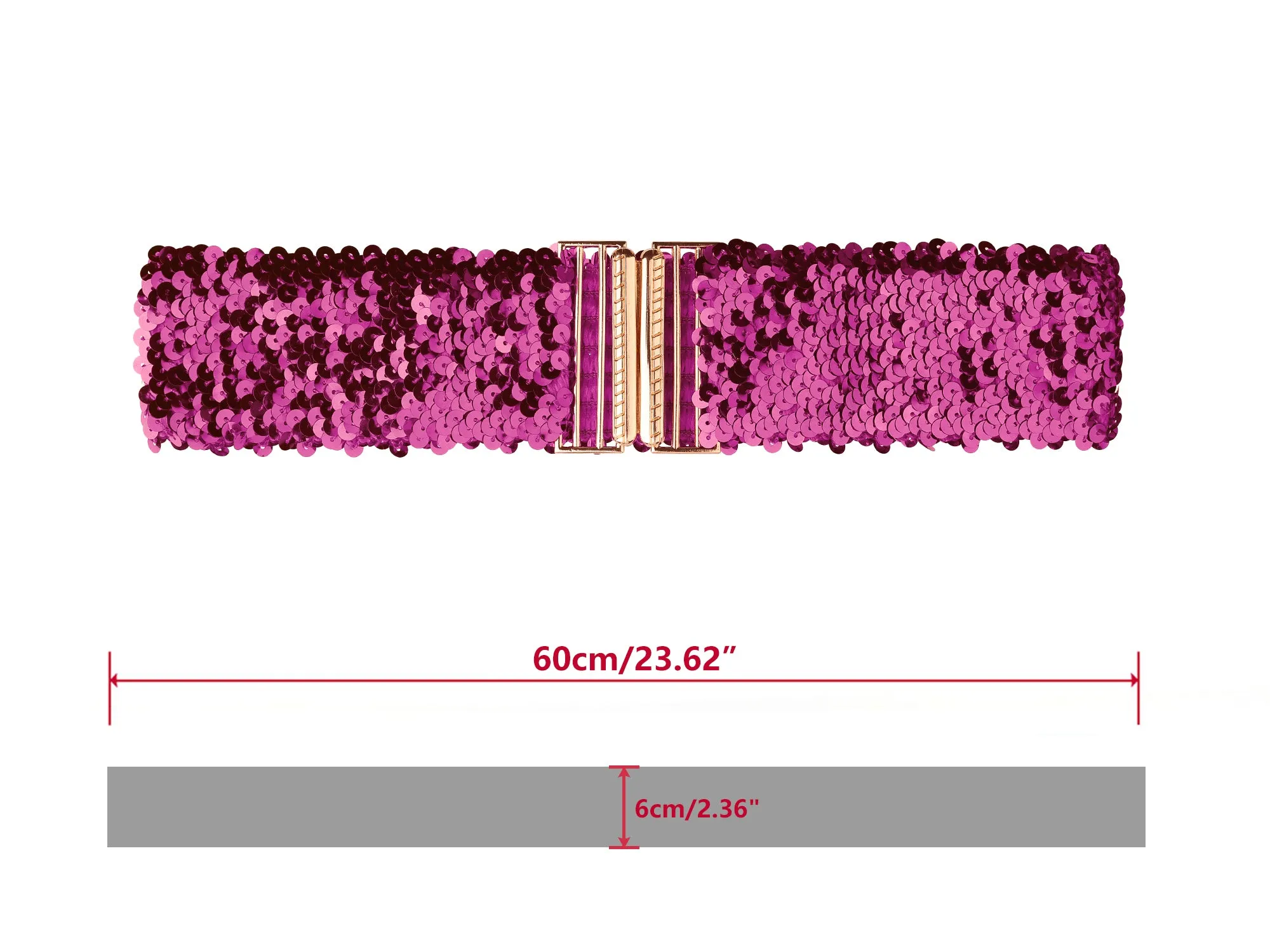 Womens Wide Waist Belts Interlock Buckles Sequins Decor Shinny Stretchy Belts 2PCS sold by Allegra K product image thumbnail 3