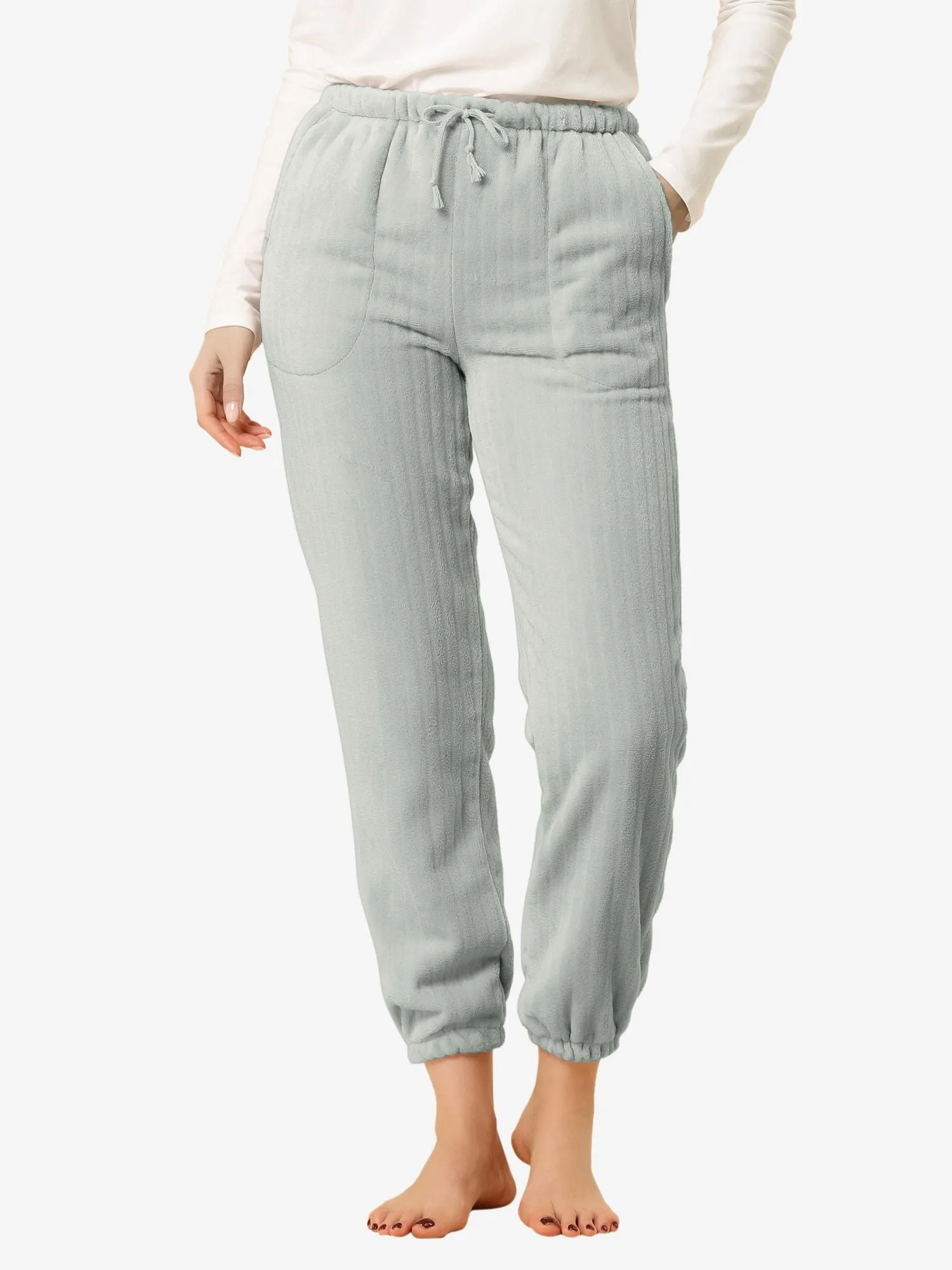 Pajama Sleepwear Ankle Bottoms with Pockets Winter Lounge Pants sold by Allegra K