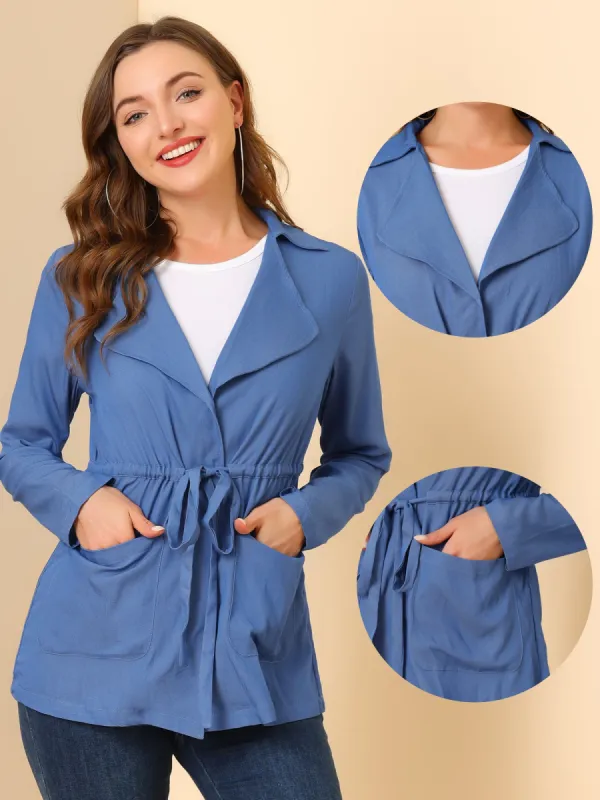 Chambray Jacket Thin Casual Lightweight Tops Outerwear sold by Allegra K