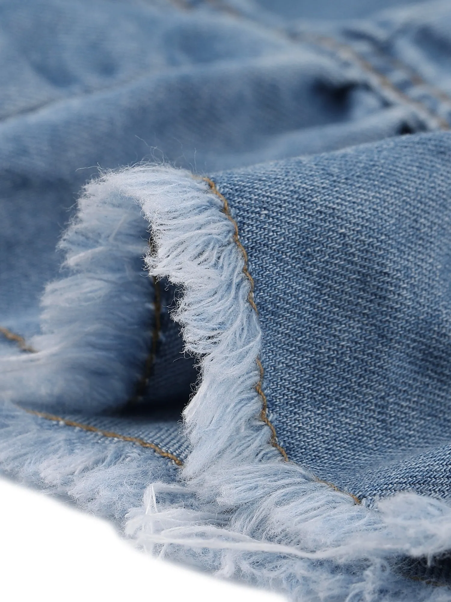 Denim Ruffled Short Sleeve Lightweight Peplum Hem Cropped Jean Jacket sold by Allegra K product image thumbnail 5