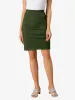Workwear Paperbag Elastic Waist Cotton Side Pockets Pencil Skirt sold by Allegra K
