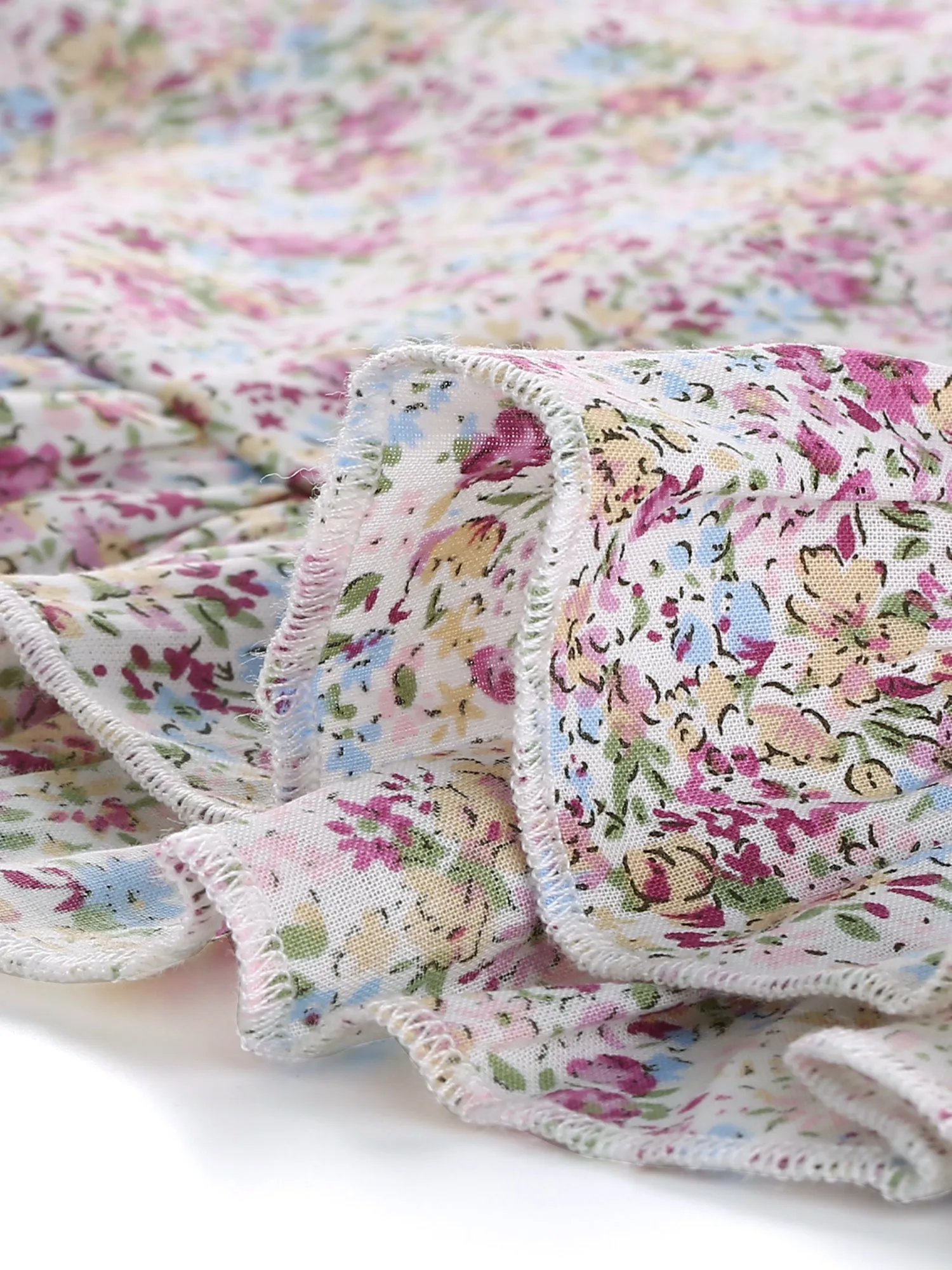 Square Neck Ruffle Shirt Long Sleeve Crop Top Floral Blouse sold by Allegra K product image thumbnail 5