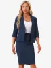 2 Pieces Collarless 3/4 Sleeves Blazer and Pencil Skirt Office Work Business Suit Set sold by Allegra K