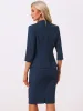2 Pieces Collarless 3/4 Sleeves Blazer and Pencil Skirt Office Work Business Suit Set sold by Allegra K