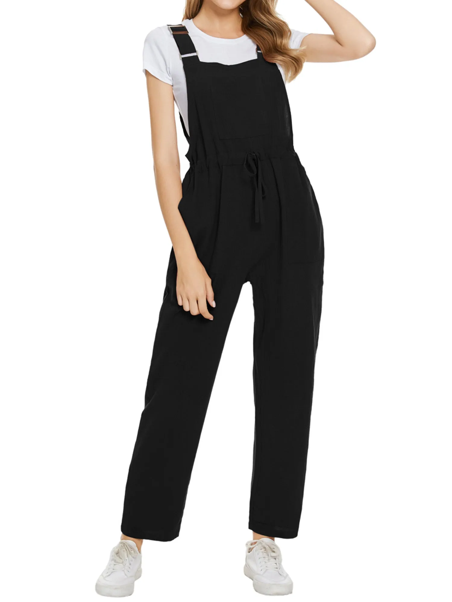 Overalls Adjutable Strap Drawstring Suspenders Jumpsuit sold by Allegra K