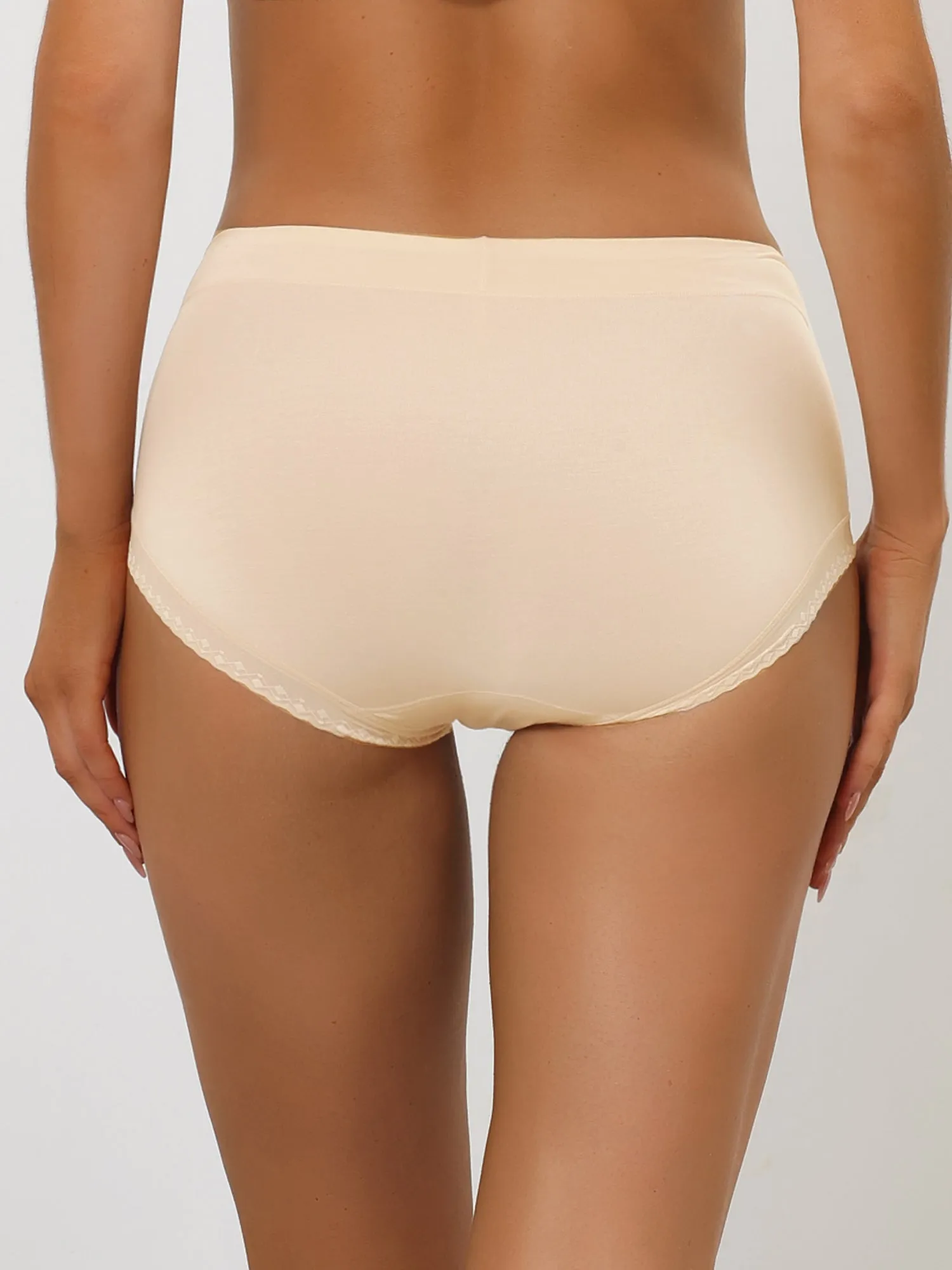 Panties for Women Packs Mid-Rise Comfortable Underwear Mesh Trim Solid Brief sold by Allegra K product image thumbnail 3