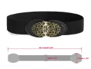 Gold Flower Design Metal Interlocking Buckle Elastic Waistbelt sold by Allegra K