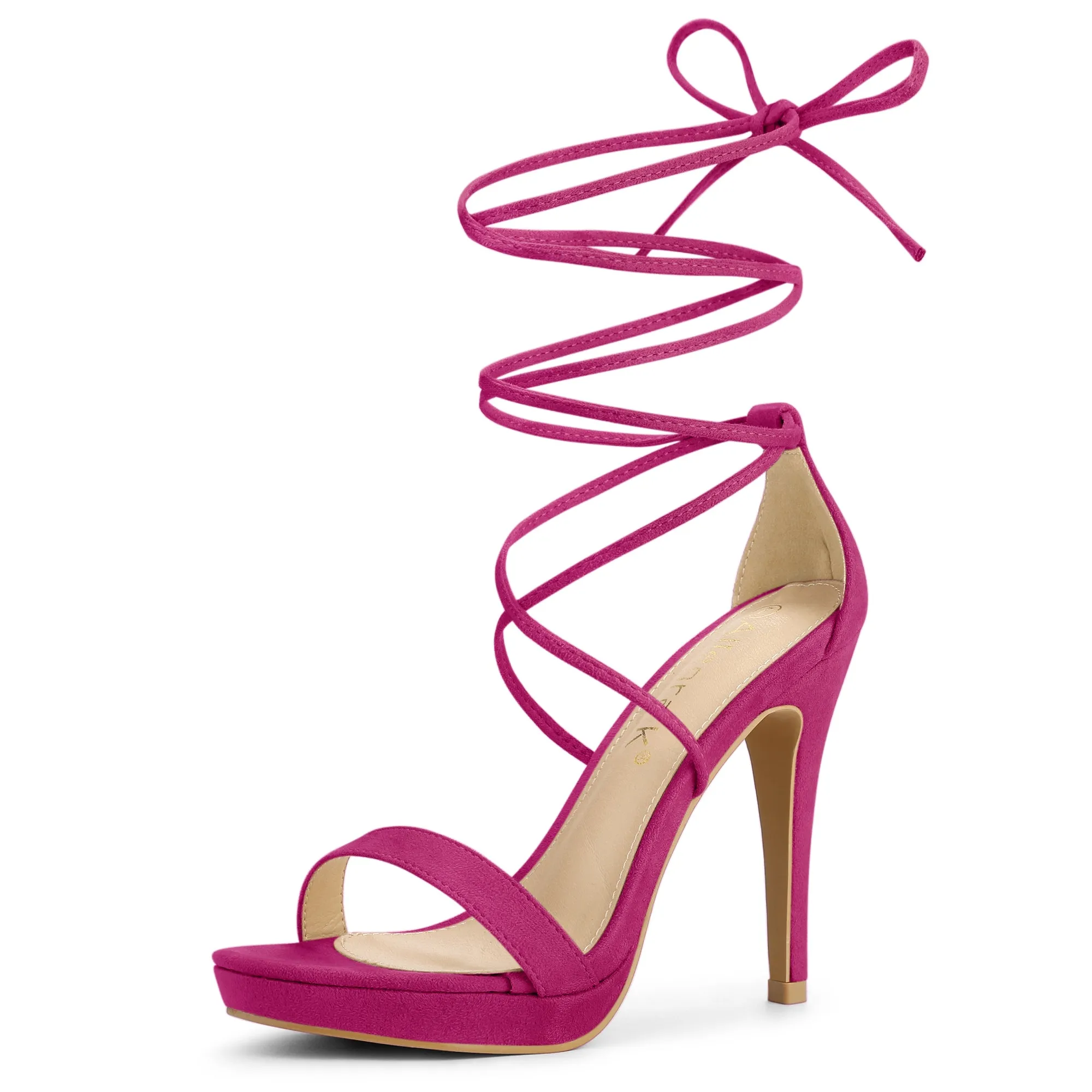 Faux Suede Platform Stiletto Heel Lace Up Sandals sold by Allegra K product image thumbnail 2