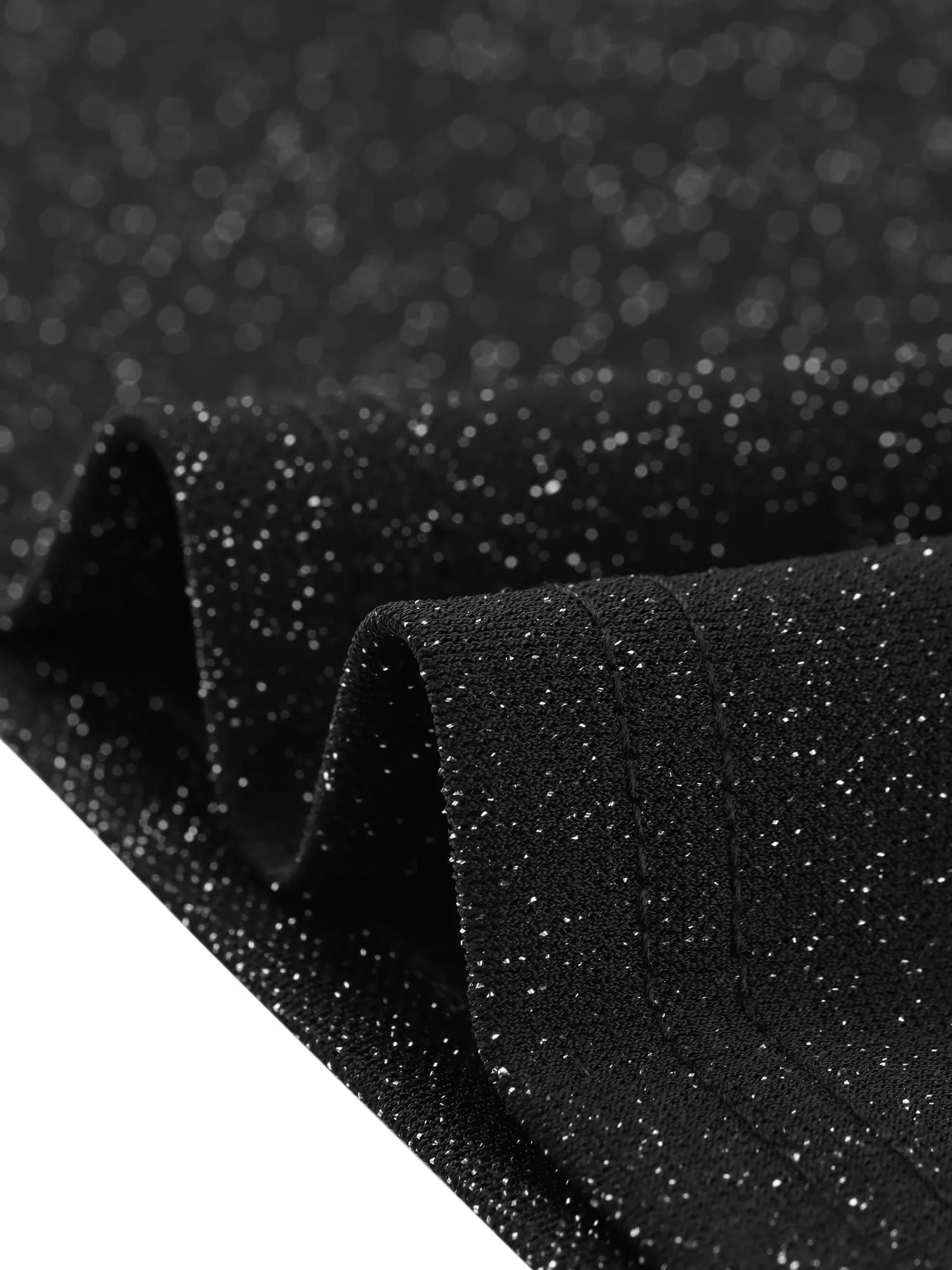 Glitter Mesh Sheer Party Top Shiny Slim Long Sleeve Mock Neck Blouse sold by Allegra K product image thumbnail 3