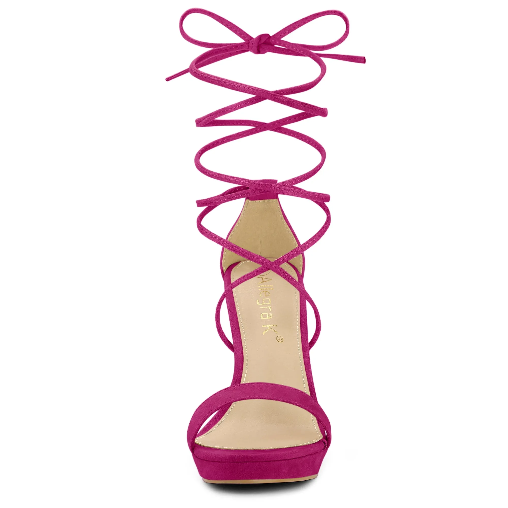 Faux Suede Platform Stiletto Heel Lace Up Sandals sold by Allegra K product image thumbnail 3