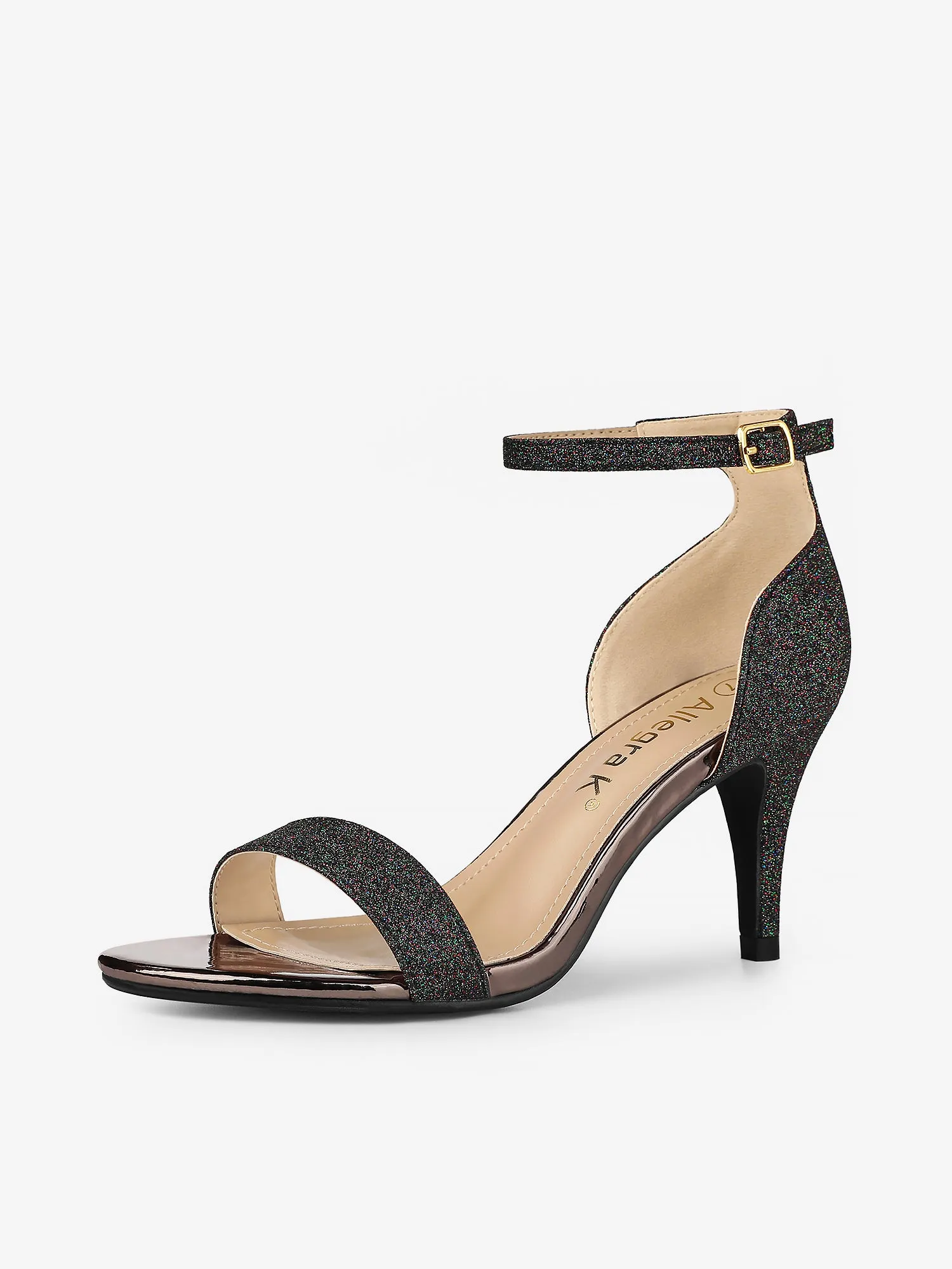 Glitter Ankle Strap Stiletto Heel Sandals sold by Allegra K