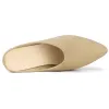 Faux Suede Pointed Toe Slip On Block Heel Slide Mules sold by Allegra K