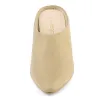 Faux Suede Pointed Toe Slip On Block Heel Slide Mules sold by Allegra K