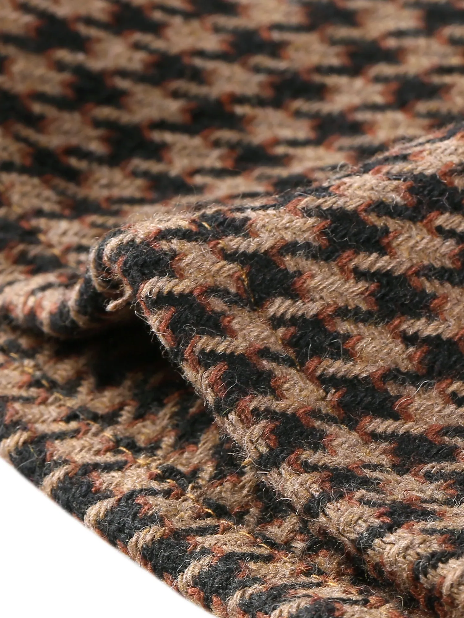 Elegant Houndstooth Elastic Waist Straight Split Midi Skirt sold by Allegra K product image thumbnail 5