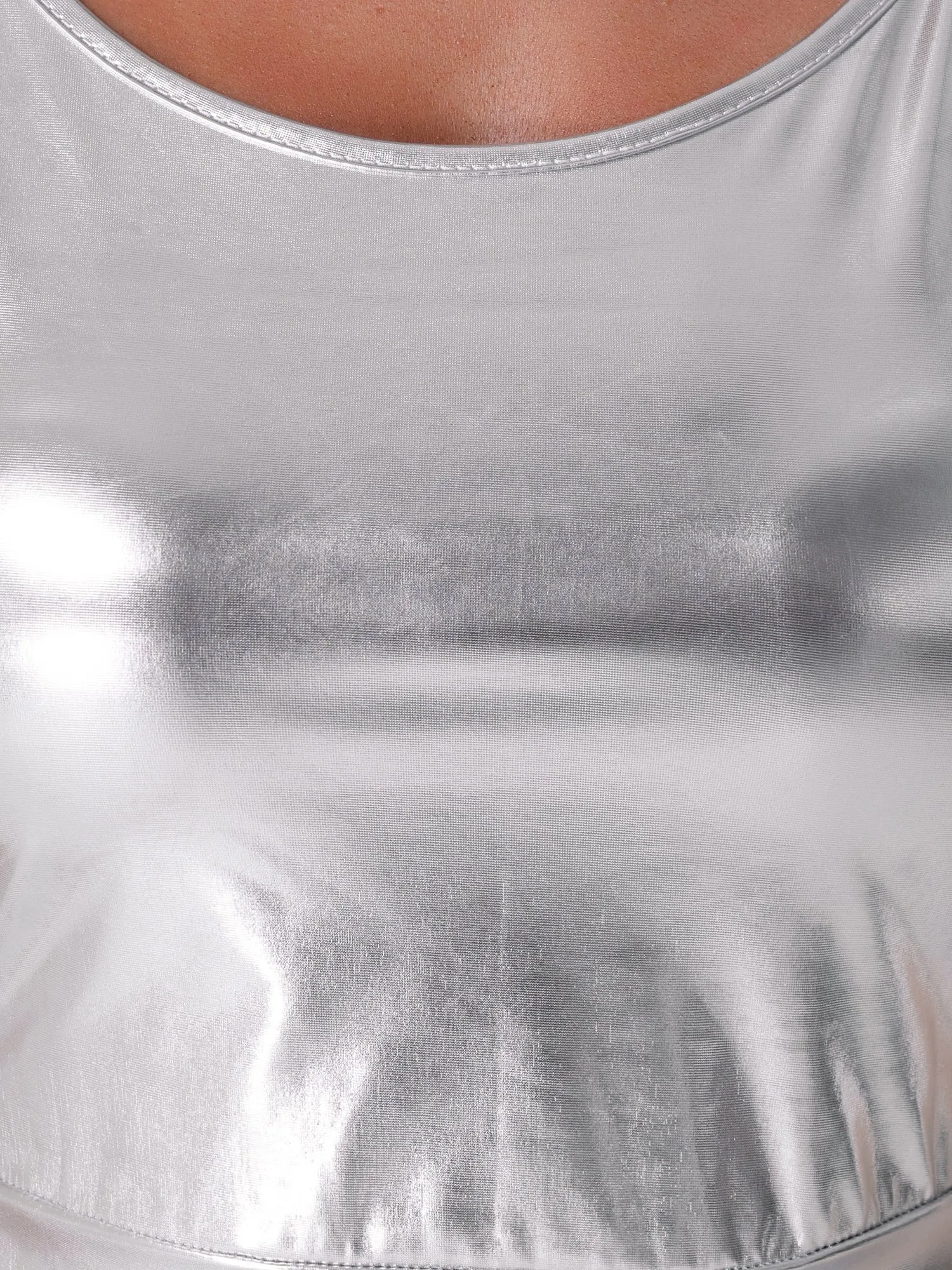 Spaghetti Straps Metallic A-Line Sleeveless Party Mini Dress sold by Allegra K product image thumbnail 4