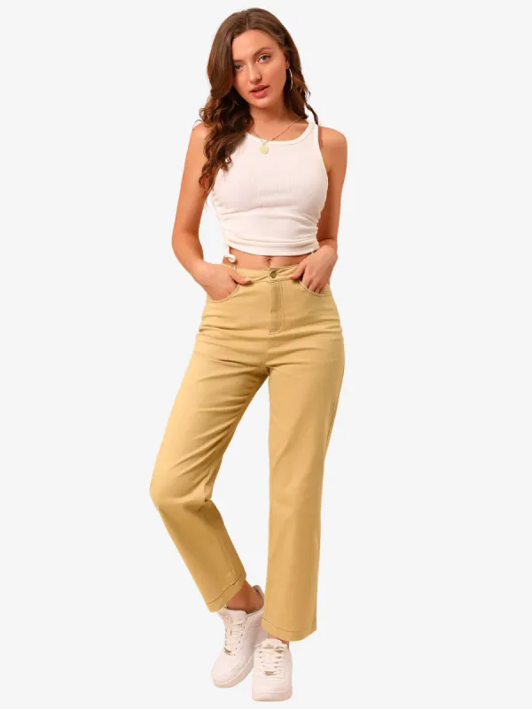 Wide Leg Trousers Casual with Pockets Straight Pants sold by Allegra K