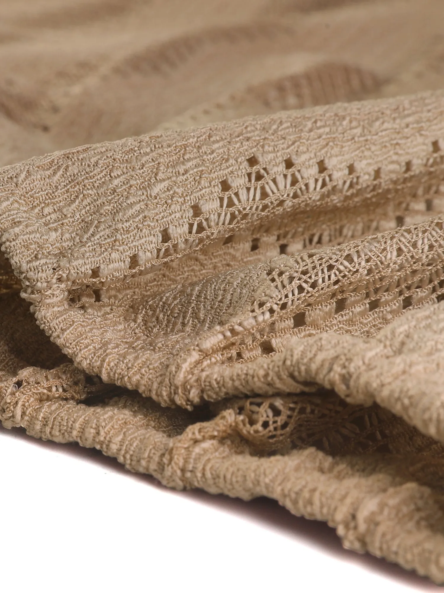 Cardigan Tie Waist Sheer Long Sleeve Crochet Shrug Top sold by Allegra K product image thumbnail 5