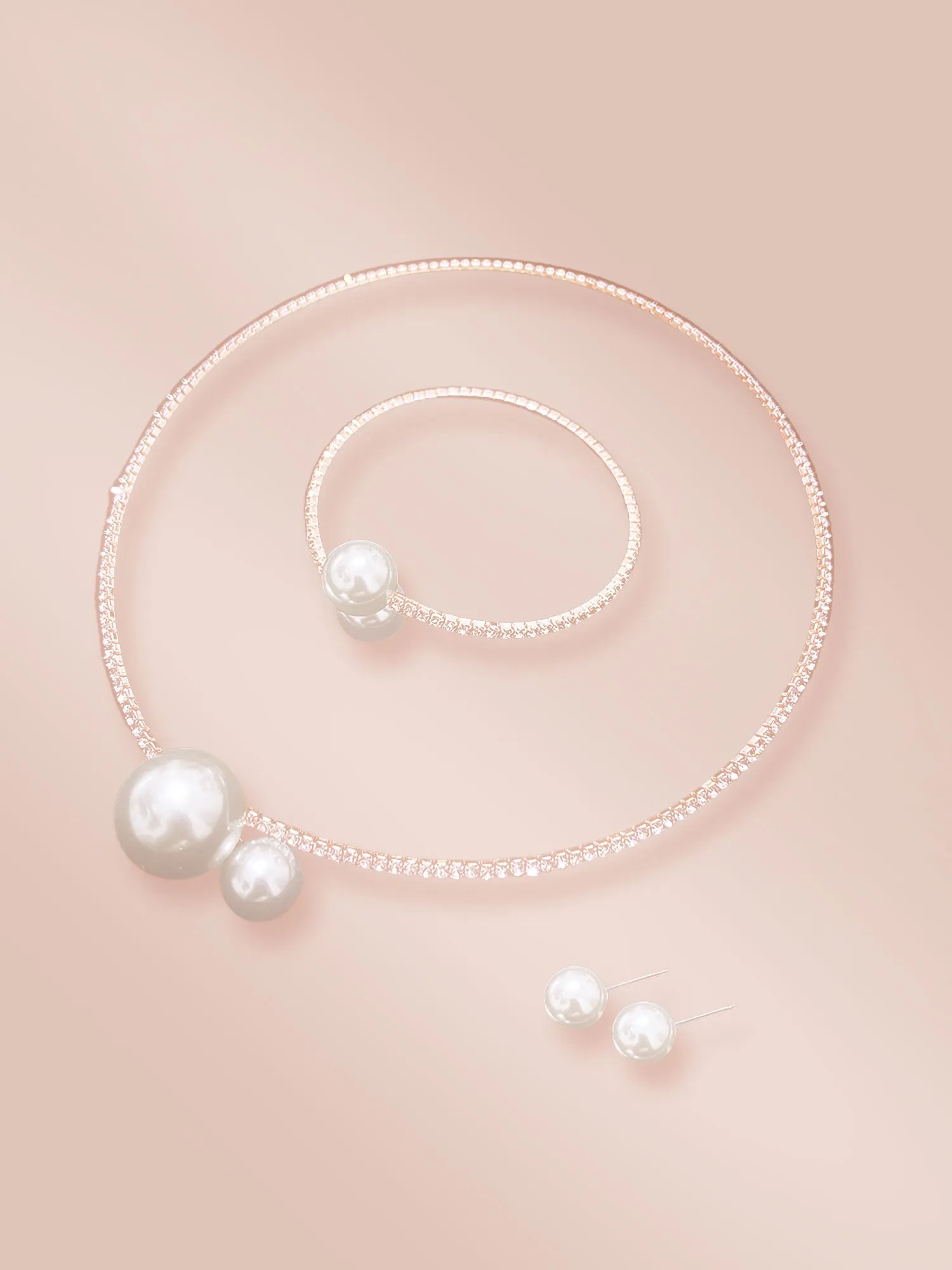 Gold Plated Alloy Faux Pearl Rhinestone Wedding & Party Jewelry Set sold by Allegra K product image thumbnail 5