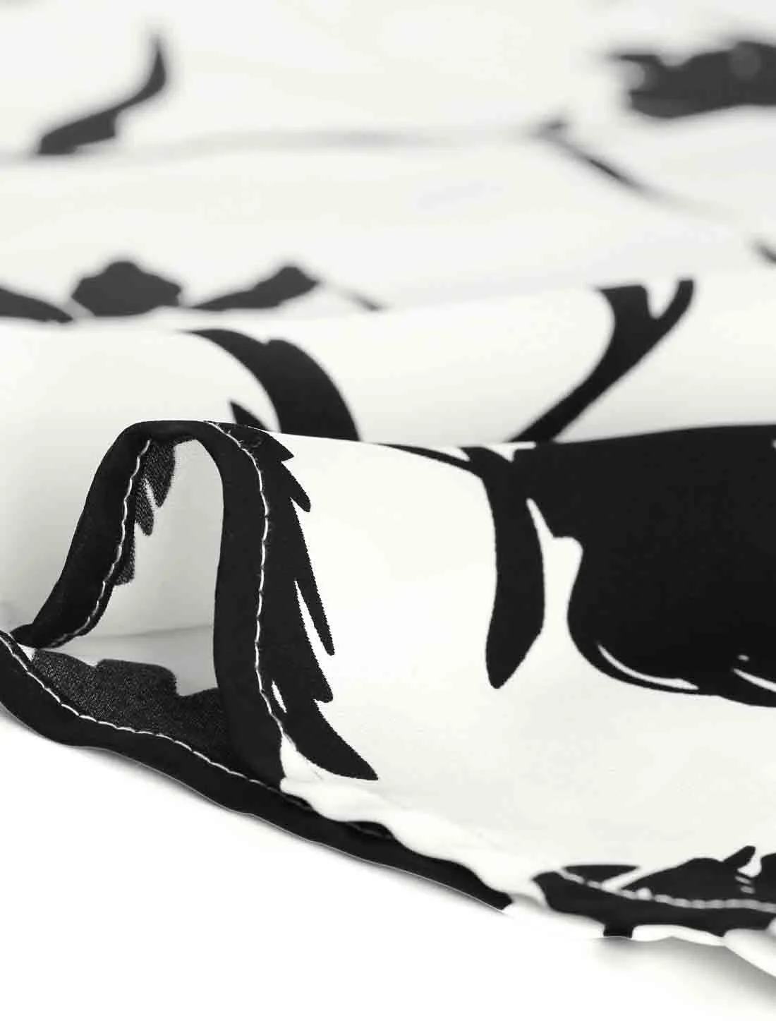 Floral V-Neck Long Sleeve Pleated Office Vintage Blouse sold by Allegra K product image thumbnail 5