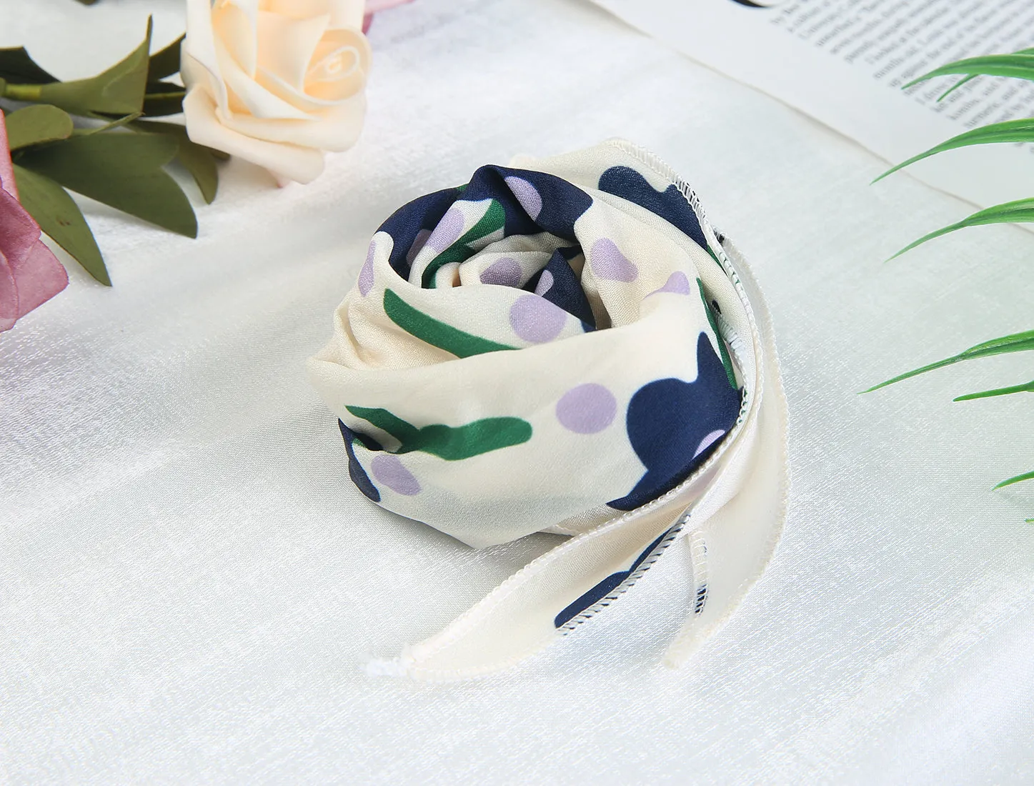 Spring Floral Flower Print Triangle Neck Scarves Neckerchief sold by Allegra K product image thumbnail 2