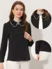 Work Office Shirt Long Sleeve Button Up Peter Pan Collar Blouse sold by Allegra K