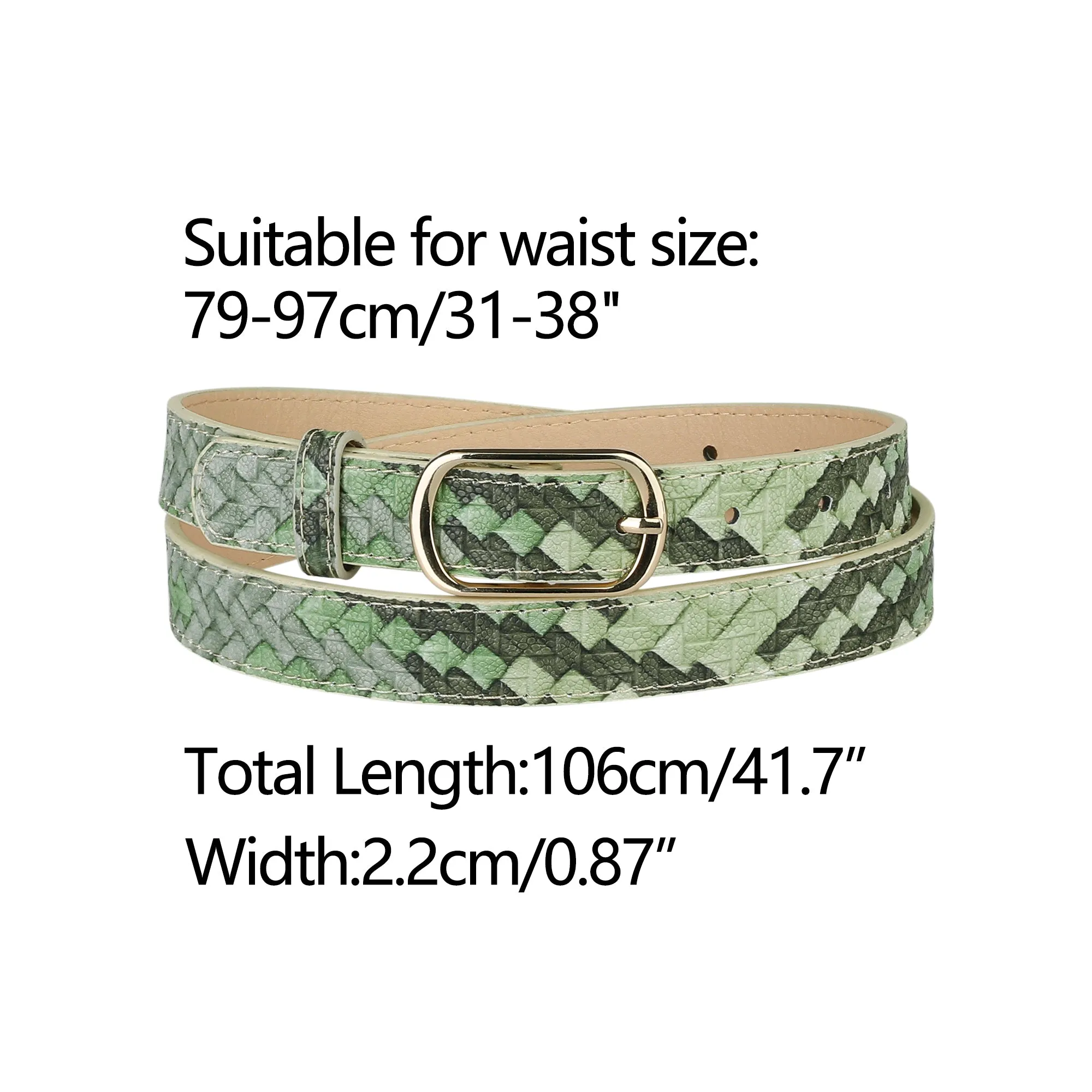 Faux Leather Metal Pin Buckle Woven Waist Jeans Dress Belt sold by Allegra K product image thumbnail 2