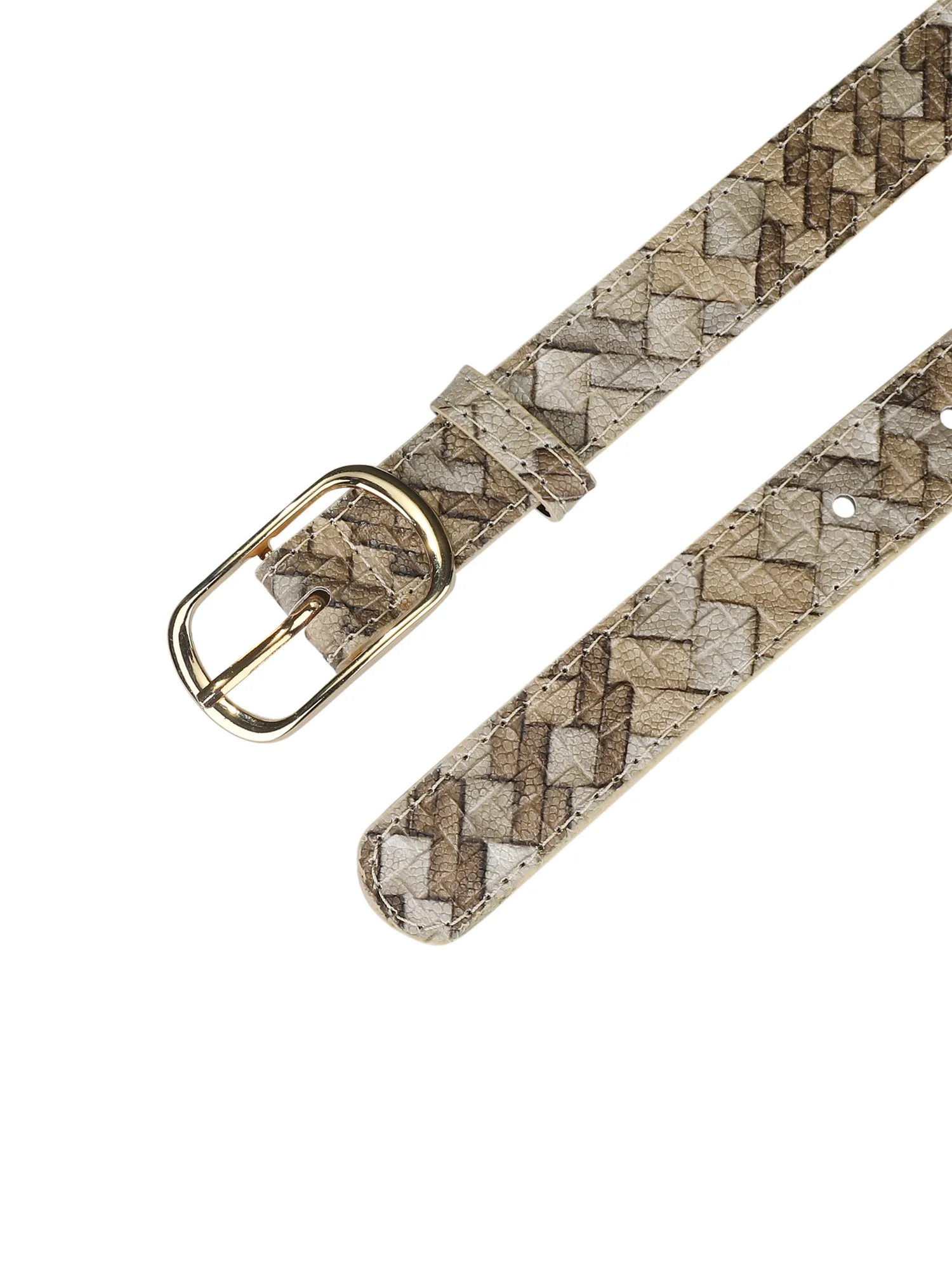 Faux Leather Metal Pin Buckle Woven Waist Jeans Dress Belt sold by Allegra K product image thumbnail 5