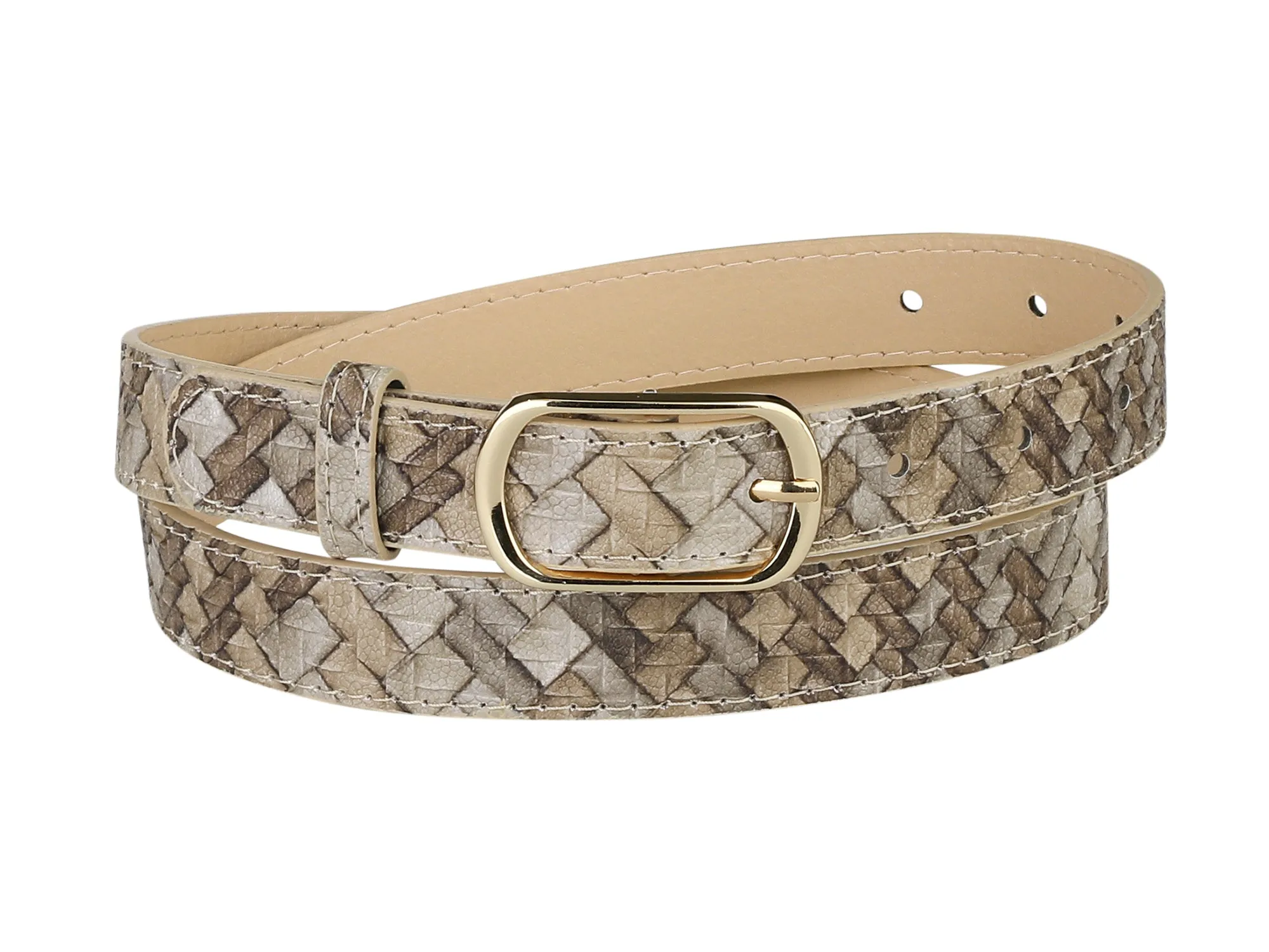 Faux Leather Metal Pin Buckle Woven Waist Jeans Dress Belt sold by Allegra K product image thumbnail 4