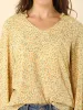 Frill Ruffle Neck Long Sleeve Ditsy Floral Blouse Top sold by Allegra K