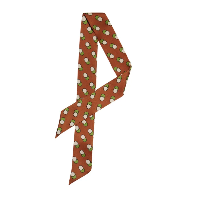 Point Dot Print Skinny Narrow Head Scarf Double-Sided Neckerchief sold by Allegra K