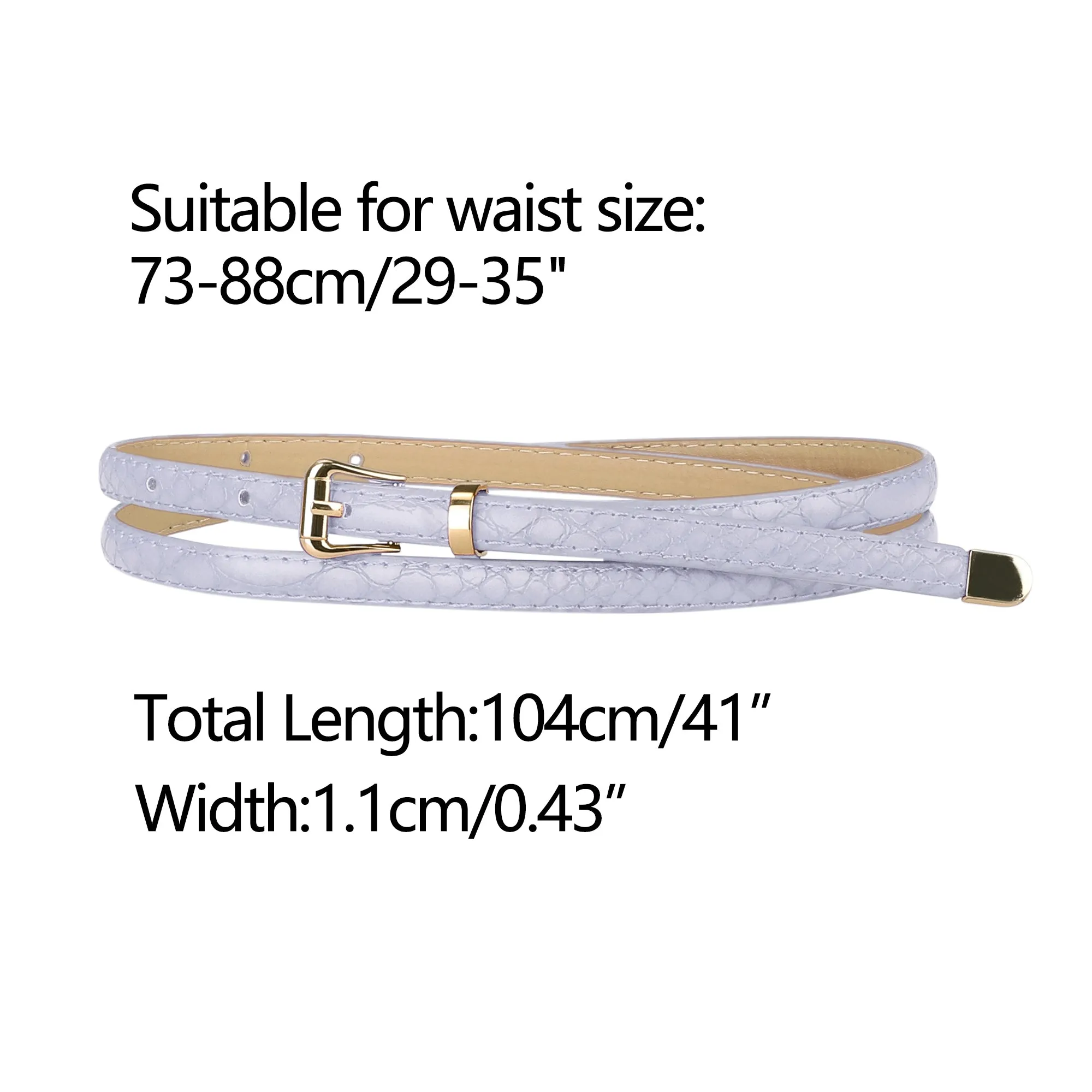 Skinny Embossed Leather Alloy Jeans Dresses Pants Pin Buckle Belt sold by Allegra K product image thumbnail 3