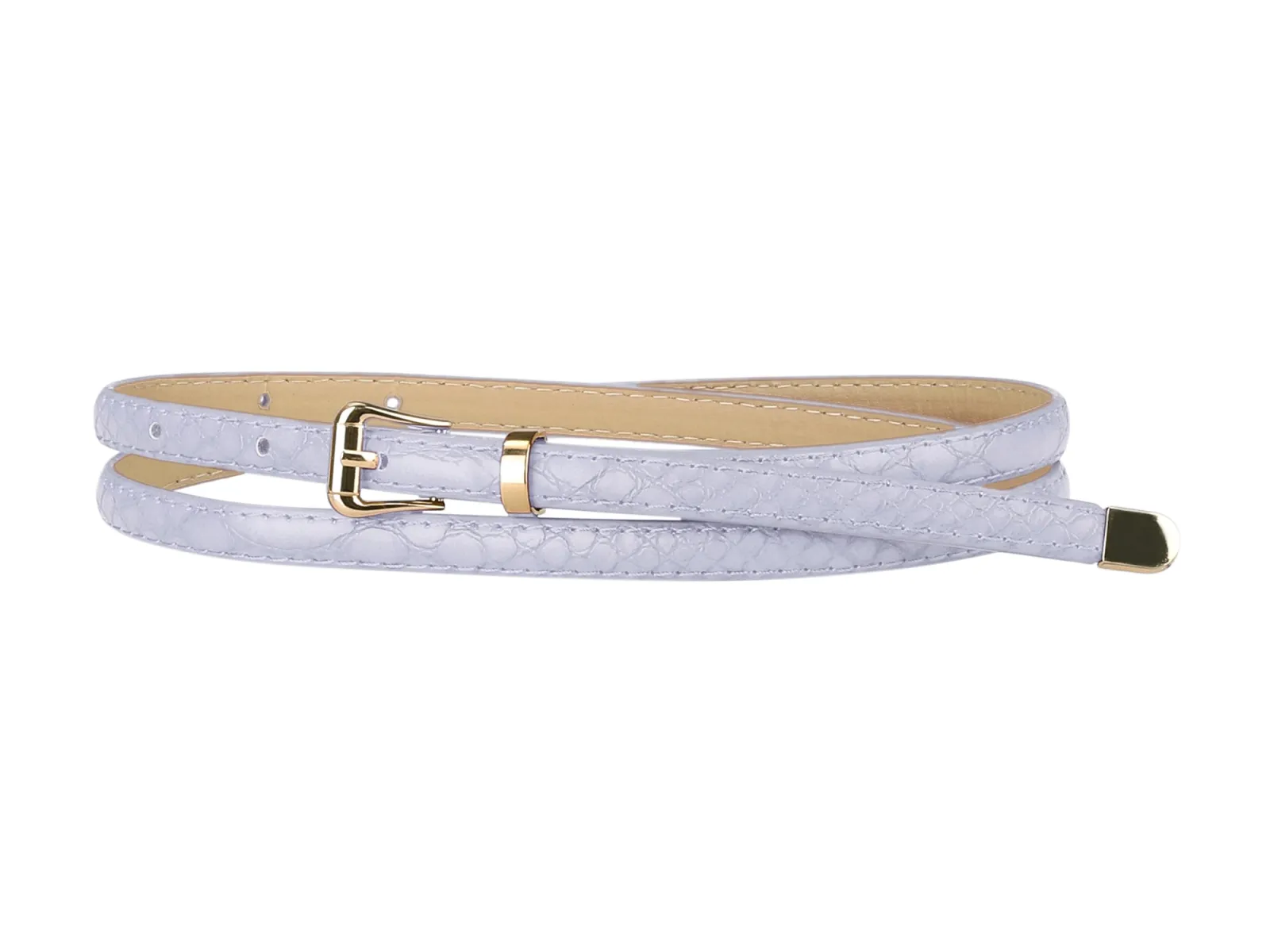 Skinny Embossed Leather Alloy Jeans Dresses Pants Pin Buckle Belt sold by Allegra K