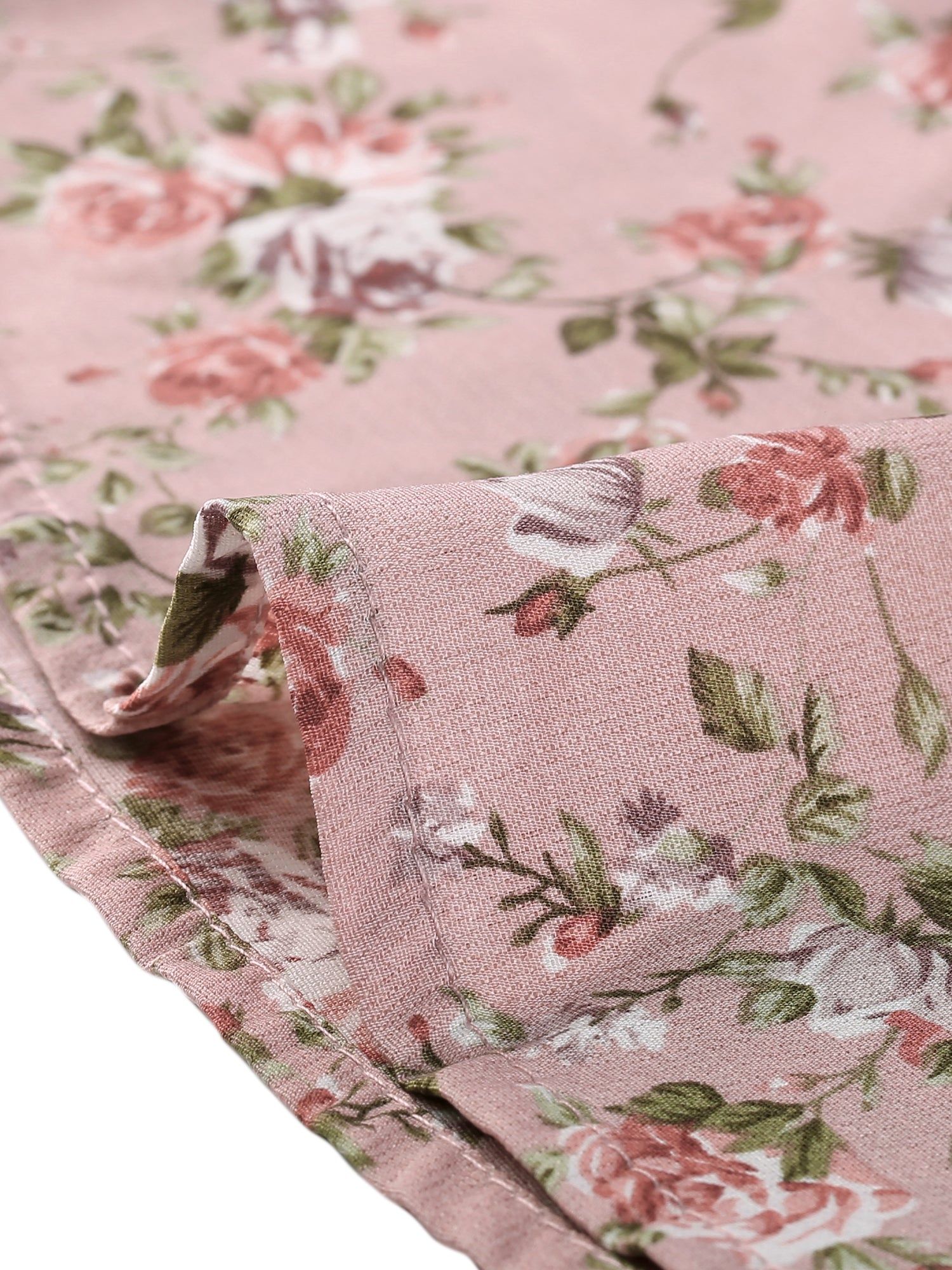 Elegant Long Sleeve Half Placket V Neck Flowy Floral Mini Dress sold by Allegra K product image thumbnail 5