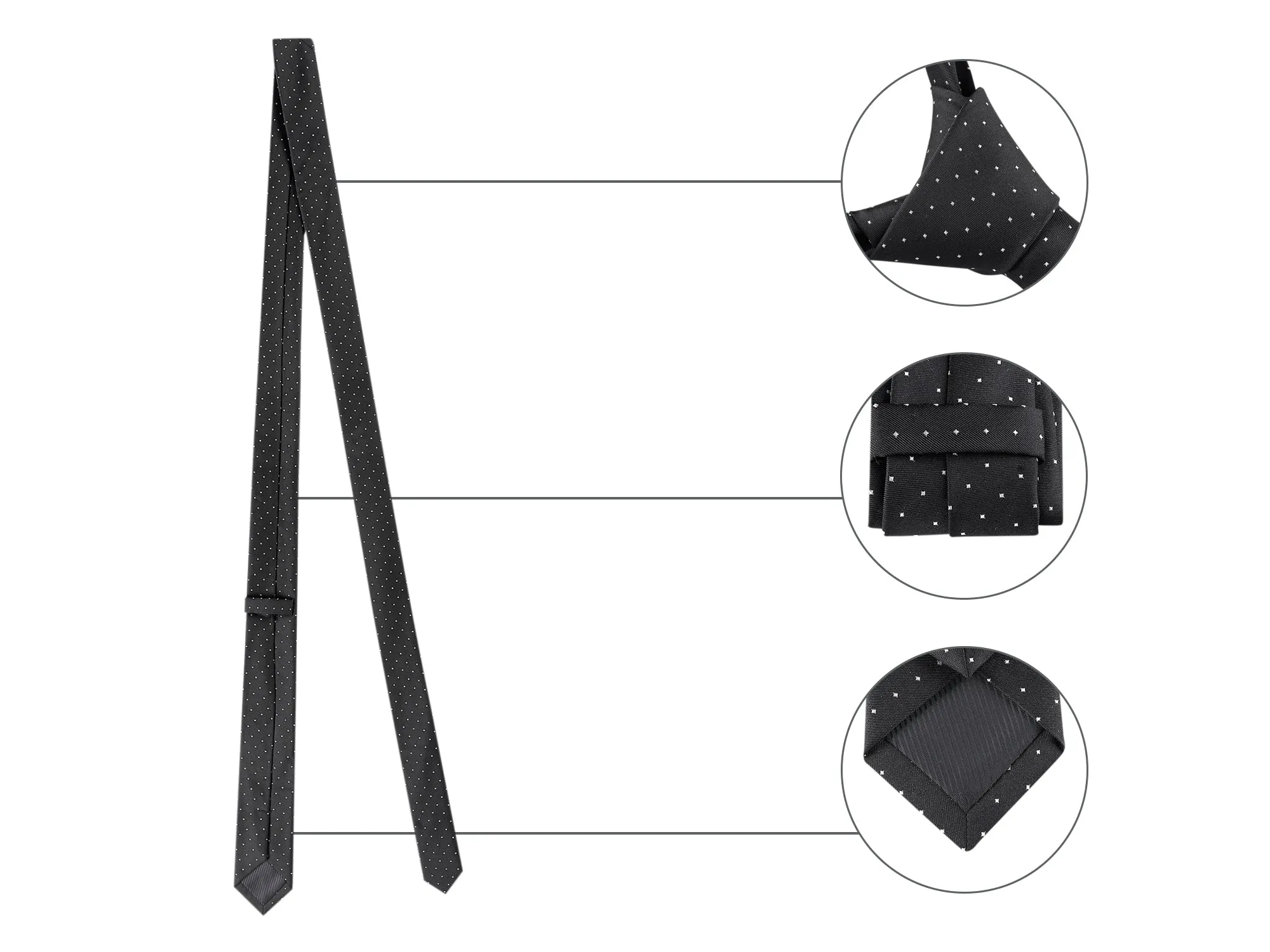 Polka Dots Patterned Self Tied Modern Formal Casual Skinny Tie sold by Allegra K product image thumbnail 3