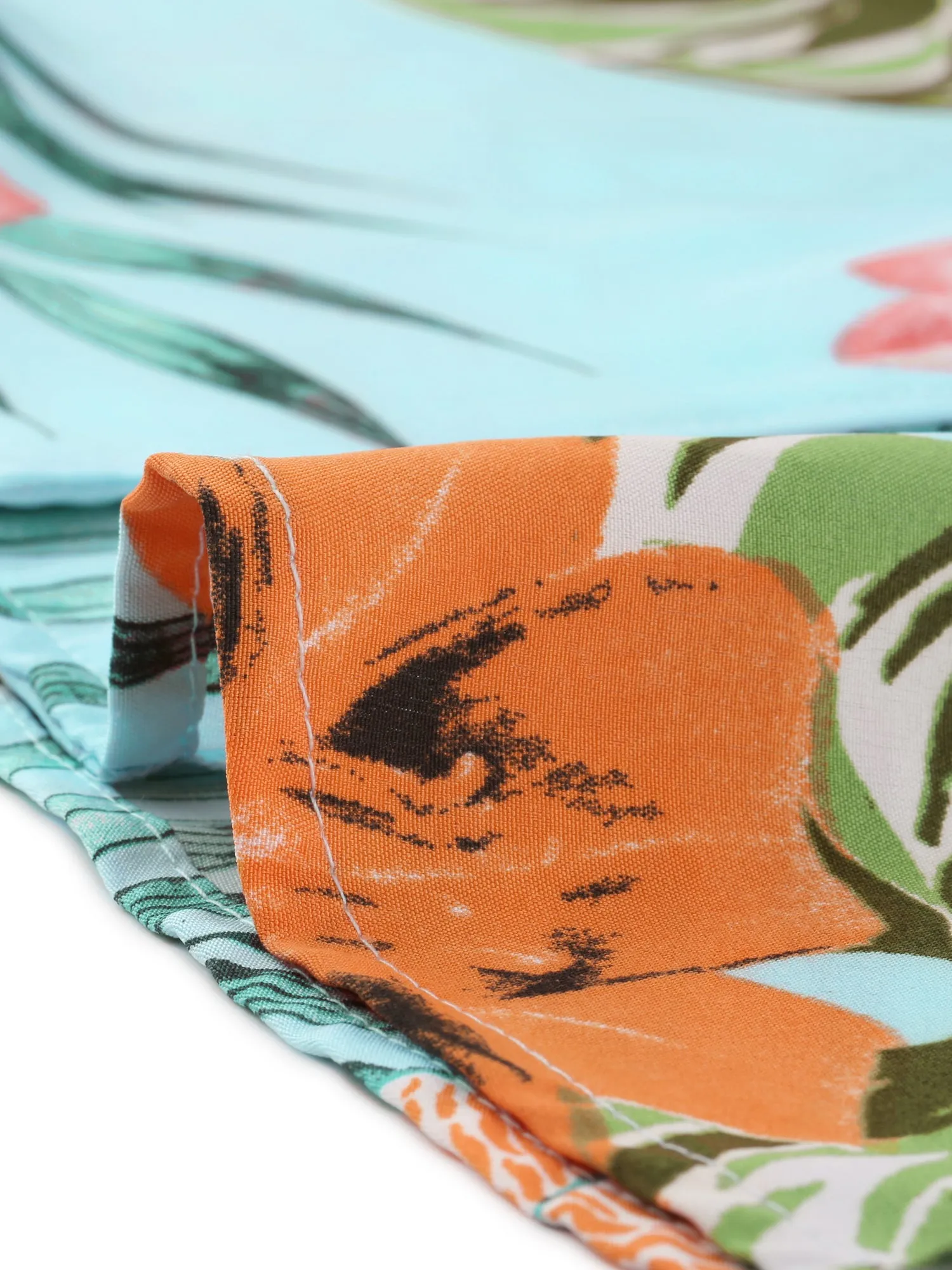 Hawaiian Tropical Leaves Floral Short Sleeve Button Down Shirt sold by Allegra K product image thumbnail 5