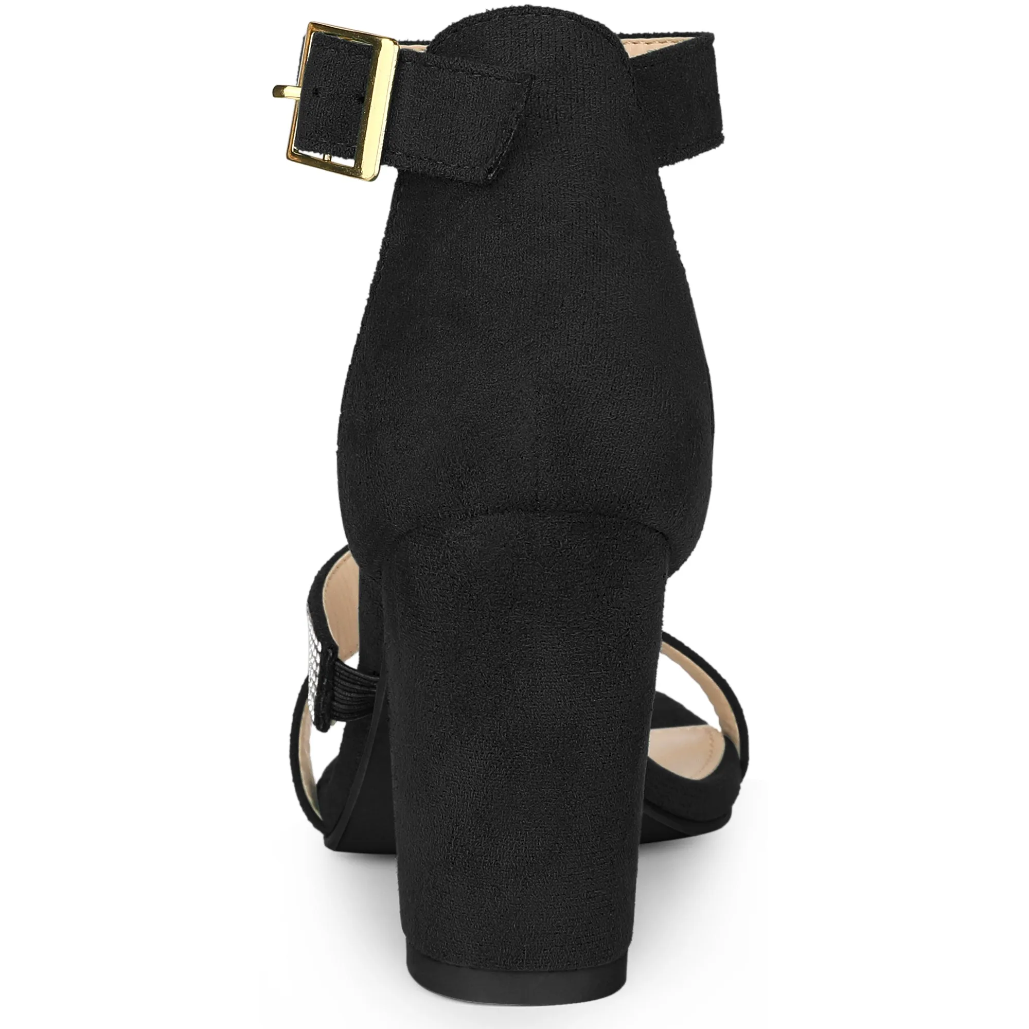 Women's Rhinestone Open Toe Block Heels Sandals sold by Allegra K product image thumbnail 4