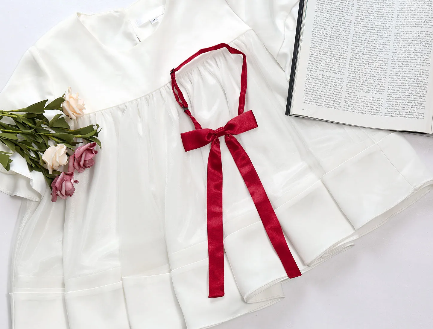 Pre-Tied Adjustable String Long Ribbon Solid Uniform Bowties sold by Allegra K product image thumbnail 5