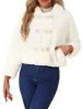 Fluffy Collar Long Sleeves Cropped Warm Faux Fur Coats sold by Allegra K