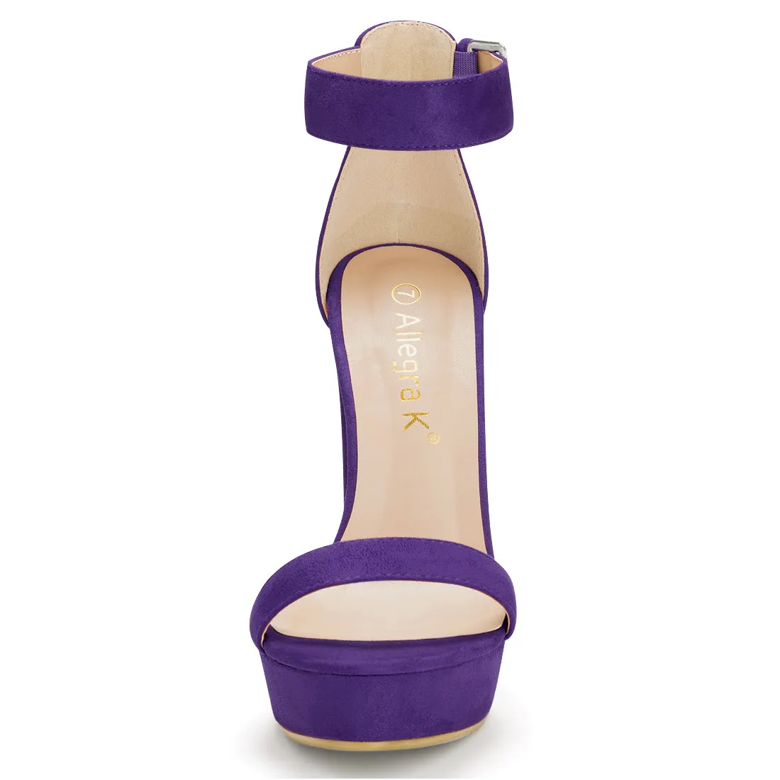 Faux Suede Platform Ankle Strap Chunky High Heel Sandals sold by Allegra K product image thumbnail 3