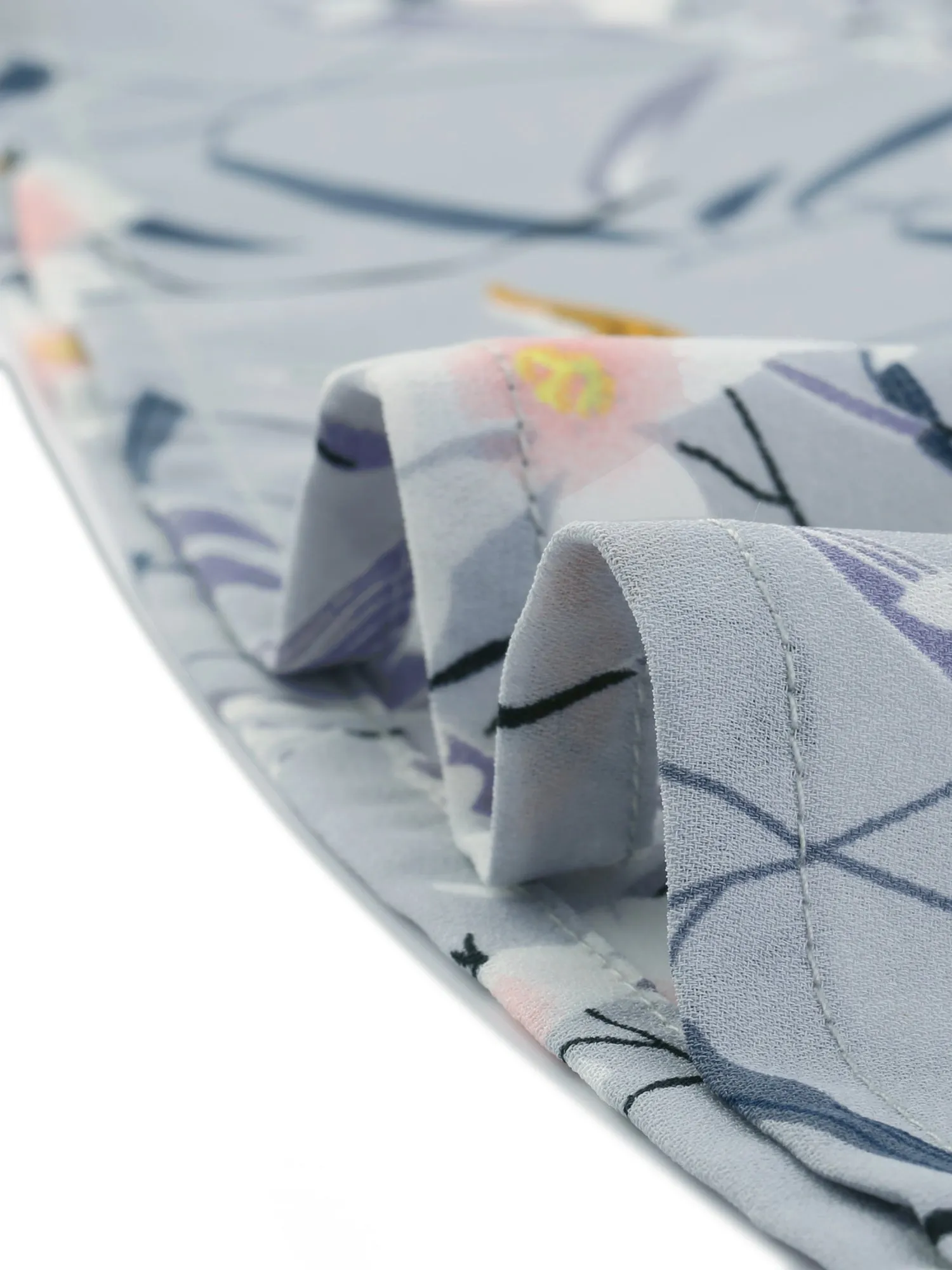 Floral Casual Pleated Neckline Below Knee Flutter Sleeve Dress sold by Allegra K product image thumbnail 4