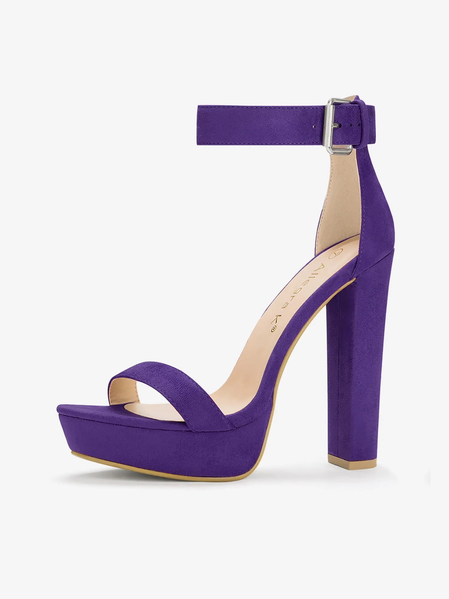 Faux Suede Platform Ankle Strap Chunky High Heel Sandals sold by Allegra K