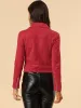 Casual Short Soft Zip Up Faux Suede Biker Moto Jacket sold by Allegra K