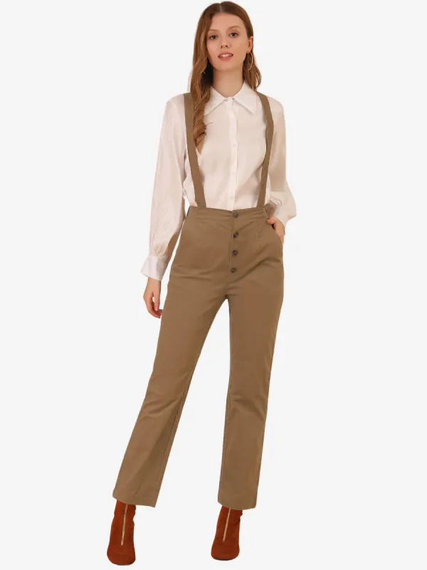 Corduroy Adjustable Strap Belted Jumpsuits Overalls Suspender Pants sold by Allegra K