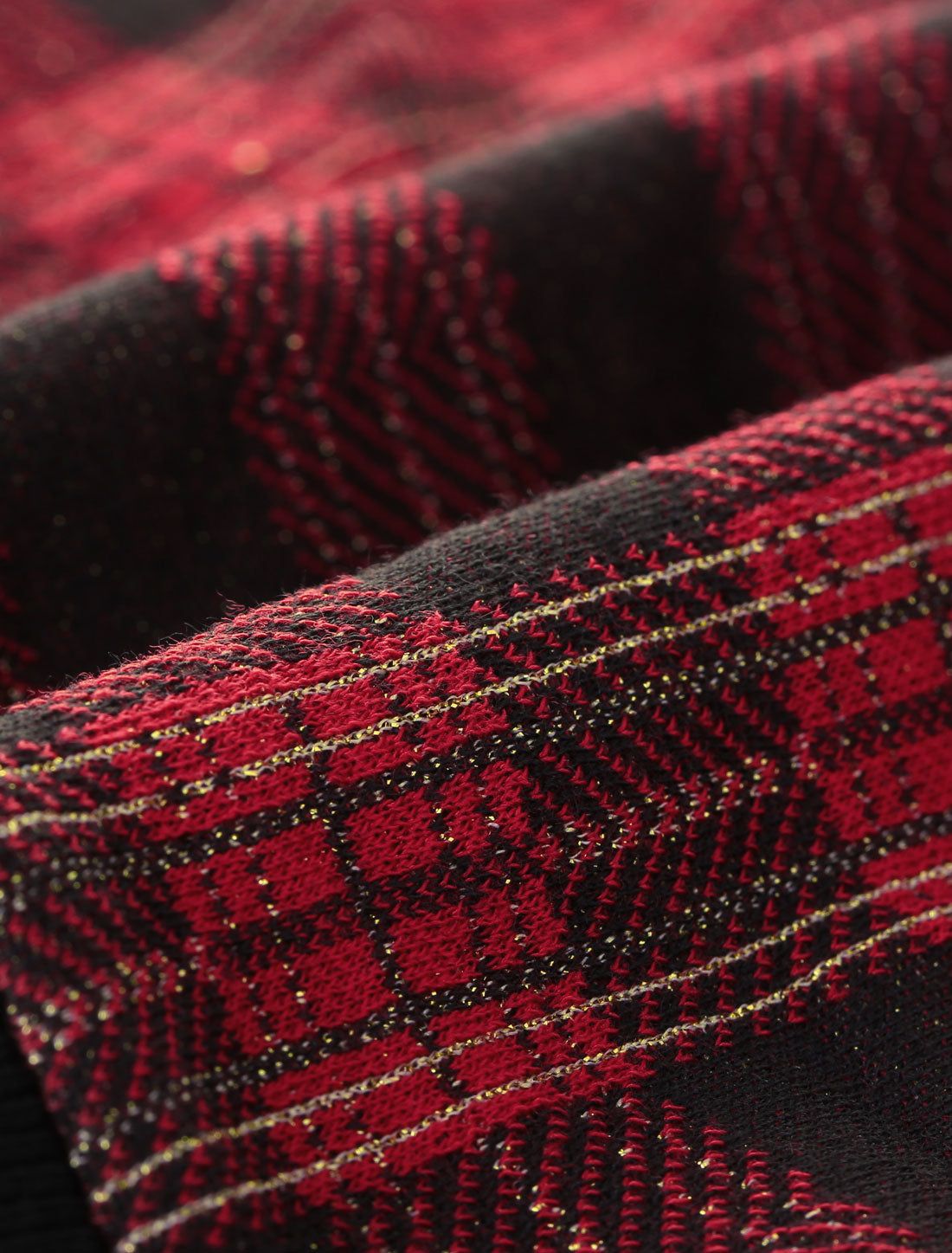 Plaid Crew Neck Ribbed Top Long Sleeve Crop Christmas Sweatshirt sold by Allegra K product image thumbnail 2