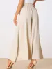 High Waist Drawstring Loose Fit Pocket Wide Leg Paper Bag Pants sold by Allegra K