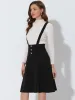 High Waist Solid Button Decor Flared Midi Overall Suspender Skirt sold by Allegra K