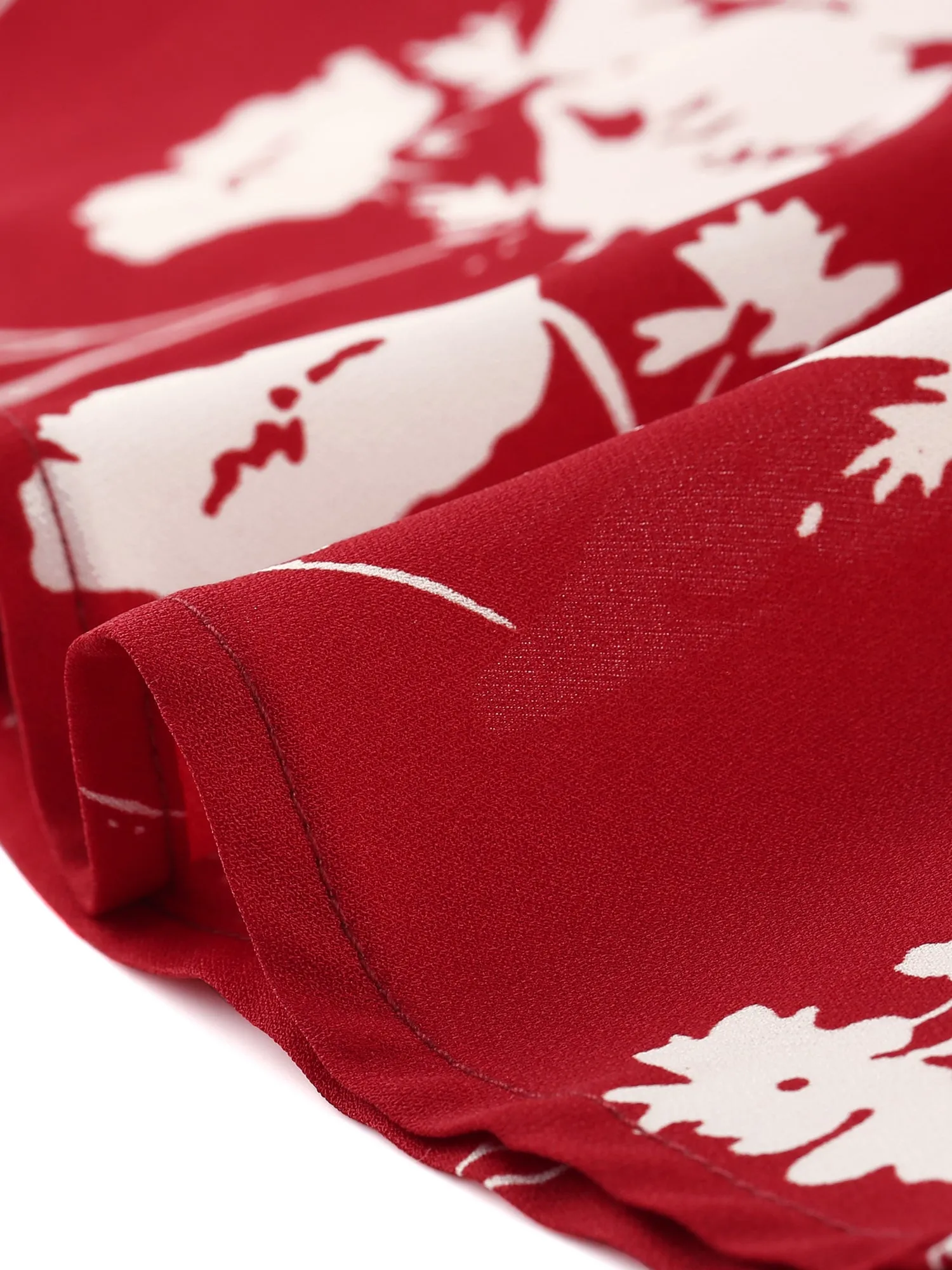 Floral Scoop Neck Short Sleeve Ruffle Fishtail Mermaid Midi Dress sold by Allegra K product image thumbnail 4