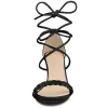 Woven Lace Up Braided Clear Block Heel Sandals sold by Allegra K