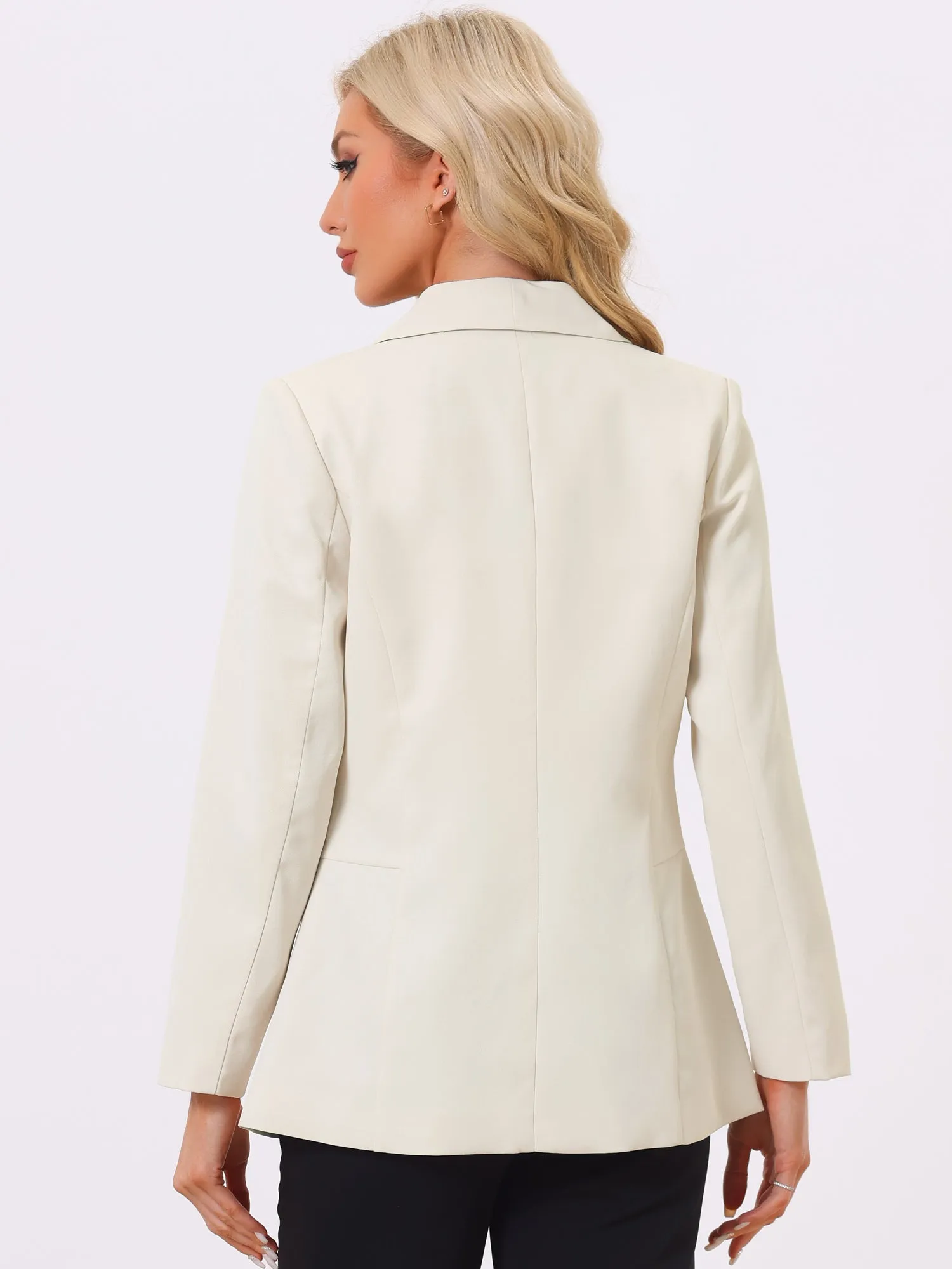 Shawl Lapel Collar Long Sleeve Open Front Work Office Blazer sold by Allegra K product image thumbnail 3