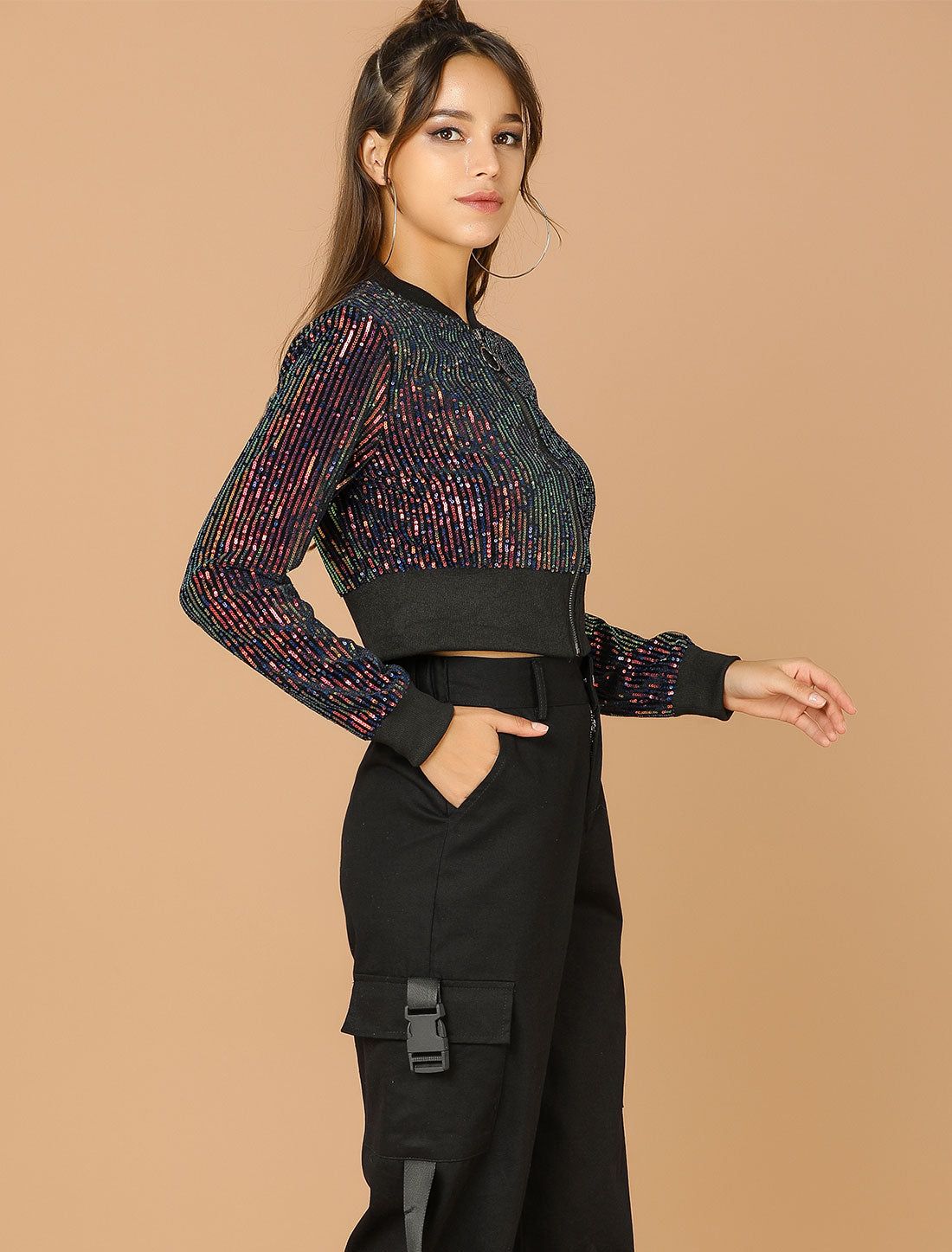 Tie Neck Floral Blouse Long Sleeve Elegant Work Office Top Shirt sold by Allegra K